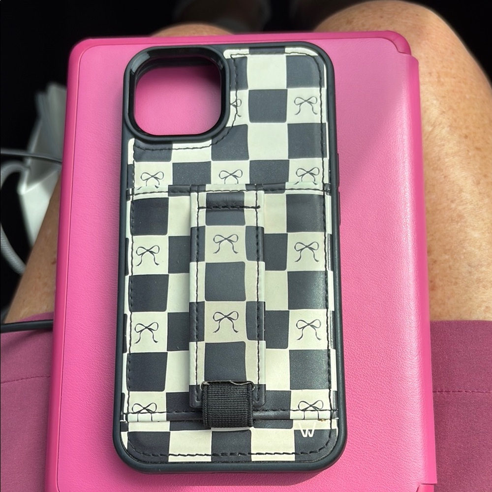 Wallis Black and Cream Checkered Phone Case
